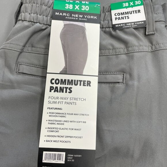 NEW Marc New York Andrew Marc Men's 38 X 30 Gray Commuter Tech Pants - Picture 7 of 9